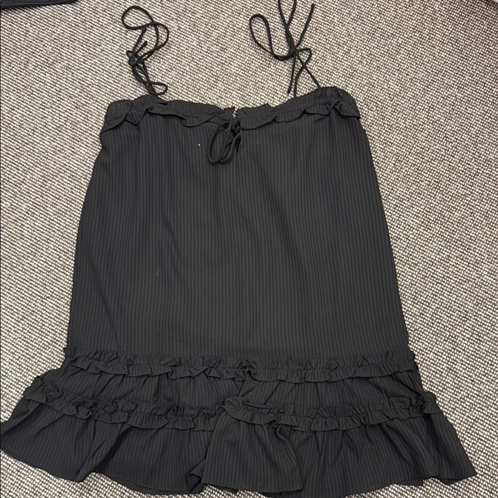 Tularosa Black Ruffled Dress